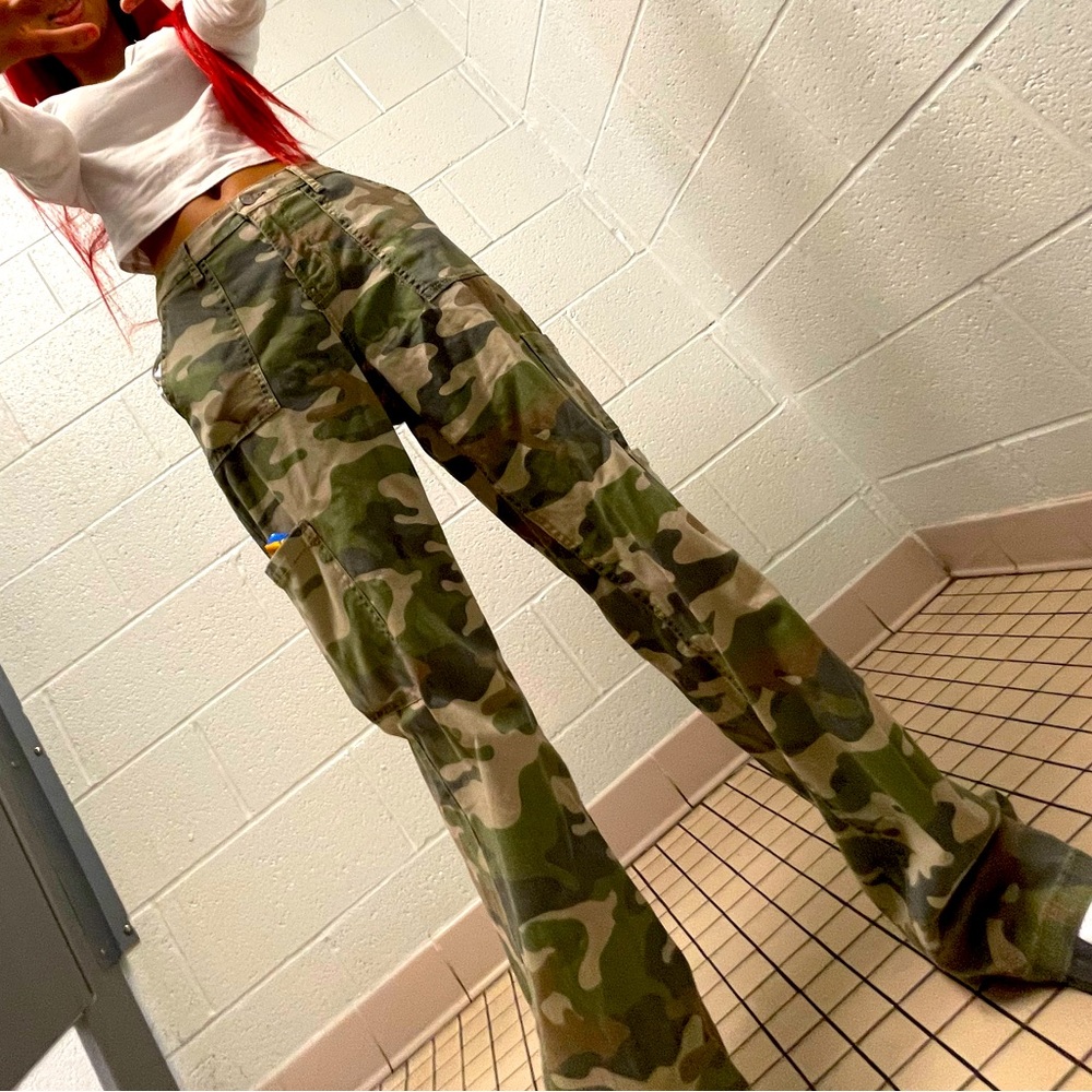 Army fatigue cargo jeans